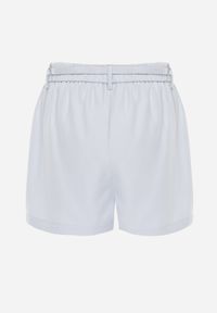 Born2be - Niebieskie Eleganckie Spódnico-Szorty z Wąskim Paskiem z Klamerką Azaernixi. Okazja: do pracy, na co dzień. Kolor: niebieski. Styl: elegancki #7