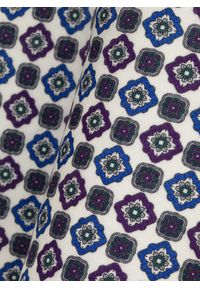 Pako Lorente - PAKO LORENTE – Biała poszetka we wzór. Kolor: biały. Materiał: bawełna #3