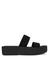 Calvin Klein Klapki Flatform Sndl Webbing HW0HW02878 Czarny. Kolor: czarny. Materiał: materiał #1