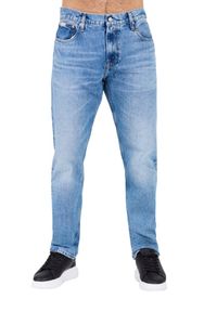 Calvin Klein - CALVIN KLEIN Błękitne męskie jeansy Slim Straight, Rozmiar 32/32. Kolor: niebieski