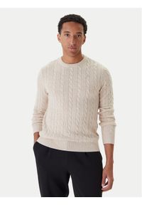 Kappa Sweter 63111DW Beżowy Regular Fit. Kolor: beżowy. Materiał: wełna