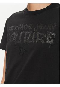 Versace Jeans Couture T-Shirt 75HAHT16 Czarny Regular Fit. Kolor: czarny. Materiał: bawełna