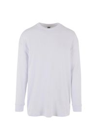 Urban Classics - Sweter Męski Z Długim Rękawem W Prążki Organic Boxy. Kolor: biały. Długość rękawa: długi rękaw. Długość: długie. Wzór: prążki. Sport: turystyka piesza #1