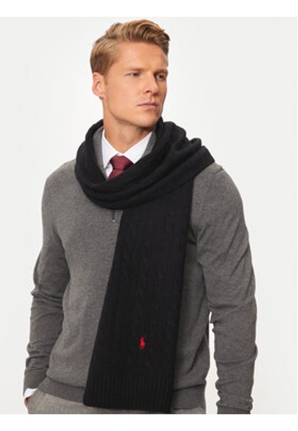Polo Ralph Lauren Szalik 449959345001 Czarny. Kolor: czarny. Materiał: wełna