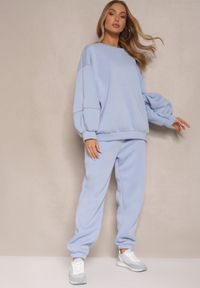 Renee - Niebieski Komplet Dresowy z Polarową Podszewką Bluza i Joggery Ziline. Kolor: niebieski. Materiał: dresówka, polar #3
