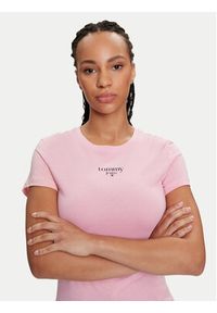 Tommy Jeans T-Shirt Essential DW0DW18397 Różowy Slim Fit. Kolor: różowy. Materiał: wiskoza #4