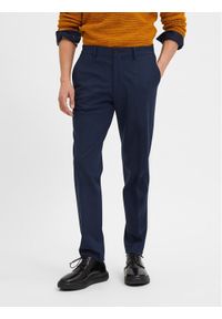Selected Homme Spodnie materiałowe 16085270 Granatowy Slim Fit. Kolor: niebieski. Materiał: materiał #1