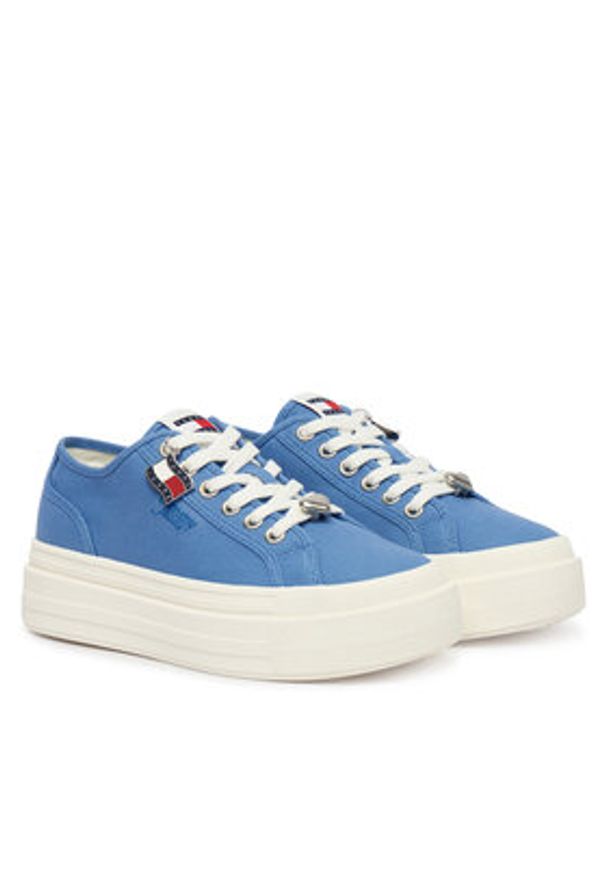 Tommy Jeans Sneakersy Tjw Flatform Sneaker Charms EN0EN02959 Niebieski. Kolor: niebieski. Materiał: materiał