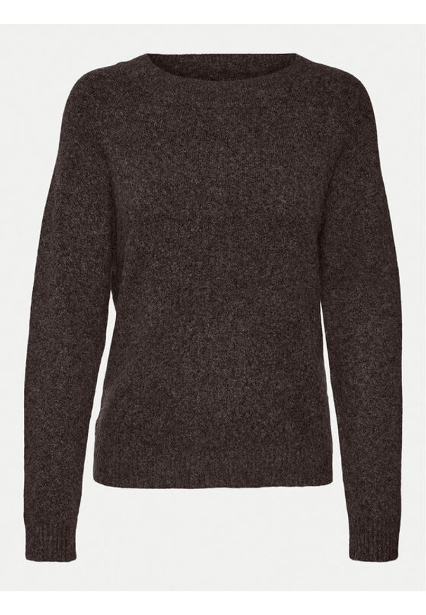 Vero Moda Sweter Doffy 10201022 Brązowy Regular Fit. Kolor: brązowy. Materiał: syntetyk