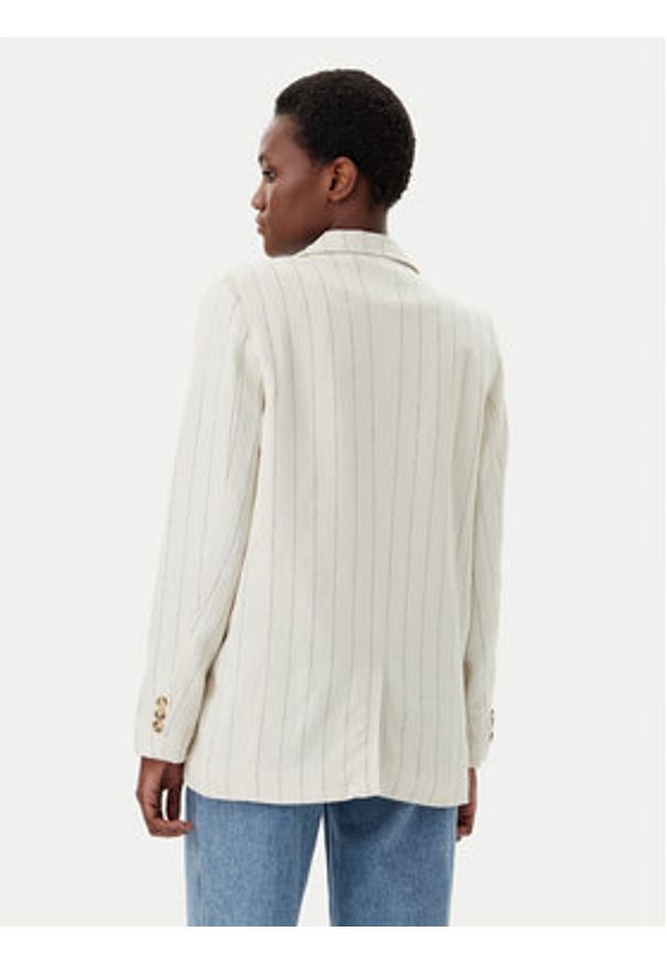 Vero Moda Marynarka Mindy 10304657 Beżowy Oversize. Kolor: beżowy. Materiał: len, wiskoza