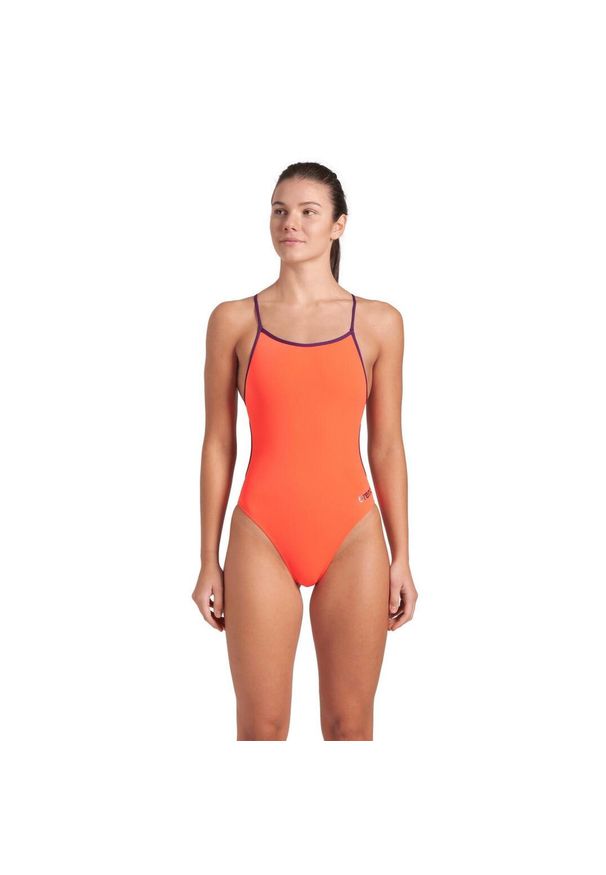Strój kąpielowy damski Arena Lace Back Solid. Kolor: pomarańczowy