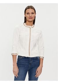 Liu Jo Kurtka jeansowa UXX039 D4128 Biały Regular Fit. Kolor: biały. Materiał: bawełna