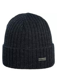 EISGLUT - Czapka zimowa męska Eisglut Jocheng Merino czarna. Kolor: czarny. Sezon: zima
