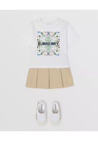 BURBERRY CHILDREN - Biała koszulka z kolorowym nadrukiem 12-24 miesiące. Okazja: na co dzień. Kolor: biały. Materiał: bawełna. Wzór: kolorowy, nadruk. Styl: casual #6