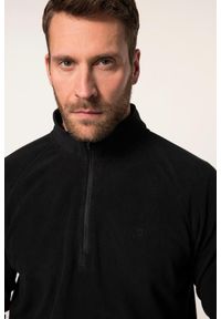 JAY-PI - Męski Półgolf z polaru outdoorowy Belly Fit kołnierz z zamkiem. Kolekcja: plus size. Kolor: czarny. Materiał: poliester, materiał