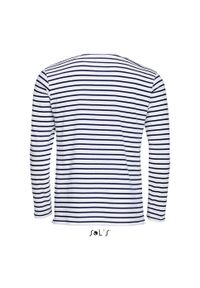 SOL'S - T-shirt ML Sol's Marine. Kolor: niebieski, wielokolorowy, biały. Długość rękawa: długi rękaw. Styl: marine #2