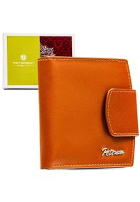 Mały, skórzany portfel damski w jasnobrązowym kolorze z systemem RFID PTN RD-314-NGV-M Peterson. Kolor: brązowy. Materiał: skóra