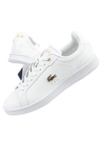 Buty Lacoste Carnaby Pro 40216 białe. Kolor: biały. Materiał: skóra. Szerokość cholewki: normalna