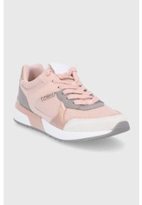 Guess Buty kolor różowy na płaskiej podeszwie. Nosek buta: okrągły. Zapięcie: sznurówki. Kolor: różowy. Obcas: na obcasie, na płaskiej podeszwie. Wysokość obcasa: niski #2
