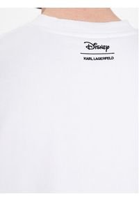 Karl Lagerfeld - KARL LAGERFELD Bluza DISNEY Logo 705098 532930 Biały Regular Fit. Typ kołnierza: dekolt w karo. Kolor: biały. Materiał: bawełna. Wzór: motyw z bajki