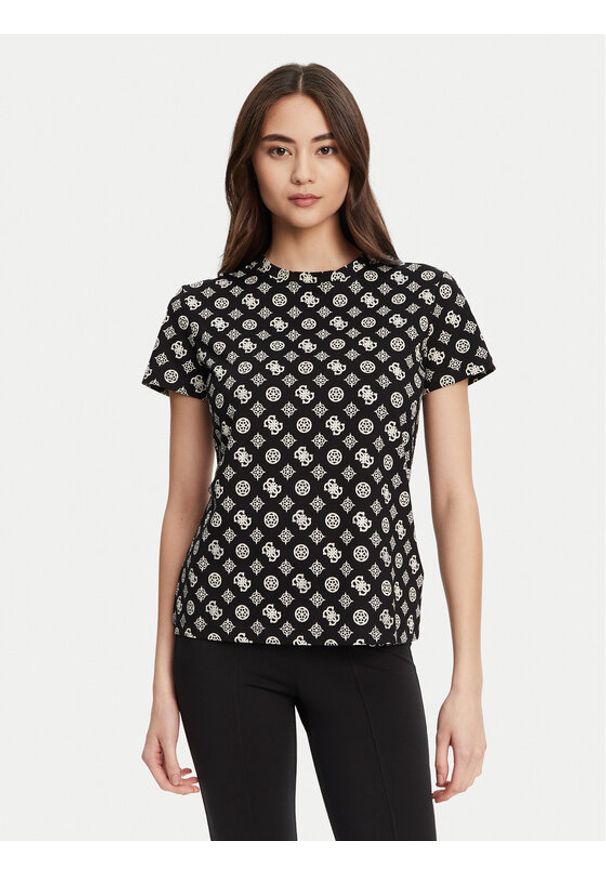 Guess T-Shirt V5YI04 I3Z14 Czarny Regular Fit. Kolor: czarny. Materiał: bawełna