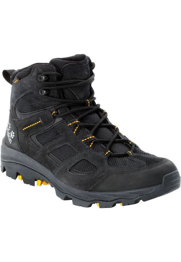 Buty do chodzenia męskie Jack Wolfskin Vojo 3 Texapore Mid. Wysokość cholewki: za kostkę. Zapięcie: sznurówki. Kolor: czarny, wielokolorowy. Materiał: syntetyk, materiał. Szerokość cholewki: normalna. Sport: turystyka piesza