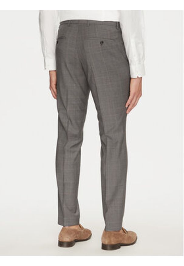BOSS Garnitur H-Huge 50535023 Szary Slim Fit. Kolor: szary. Materiał: wełna