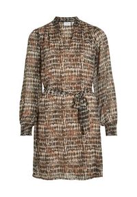Vila Sukienka codzienna Falia 14087649 Beżowy Regular Fit. Okazja: na co dzień. Kolor: beżowy. Materiał: syntetyk. Typ sukienki: proste. Styl: casual #6