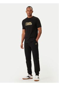 Karl Lagerfeld - KARL LAGERFELD T-Shirt 755780 500235 Czarny Regular Fit. Typ kołnierza: dekolt w karo. Kolor: czarny. Materiał: bawełna #5