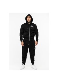 Klasyczny dres z kapturem Lonsdale Rottingean. Kolor: czarny. Materiał: dresówka #1