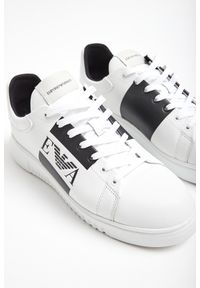 Emporio Armani - Sneakersy męskie skórzane EMPORIO ARMANI. Materiał: materiał, skóra. Wzór: aplikacja, gładki #3