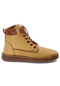 Żółte Trzewiki Artiker Ocieplane Obuwie Damskie. Okazja: na co dzień. Zapięcie: sznurówki. Kolor: żółty. Materiał: skóra. Sezon: zima, jesień. Styl: casual, klasyczny #7