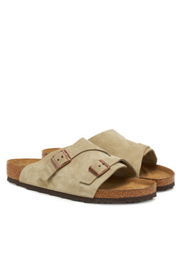 Birkenstock Klapki Zürich 50461 Brązowy. Kolor: brązowy. Materiał: skóra