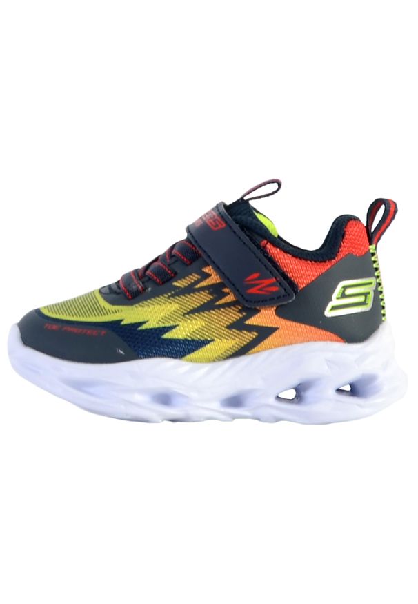 skechers - Dziecięce trenażery - wir świetlny. Okazja: na uczelnię. Kolor: czerwony, niebieski, wielokolorowy. Materiał: tkanina. Model: Skechers Sport. Sport: joga i pilates