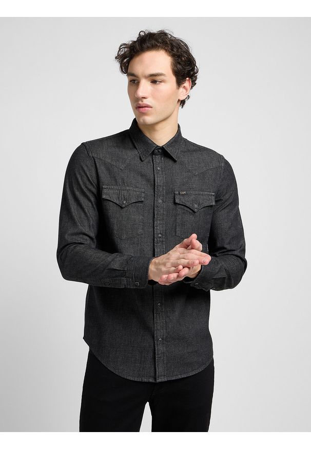 Lee - MĘSKA KOSZULA LEE REGULAR WESTERN SHIRT WASHED BLACK 112330644