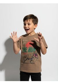 Sinsay - Koszulka z nadrukiem na plecach Jurassic World - brązowy. Kolor: brązowy. Wzór: nadruk #1