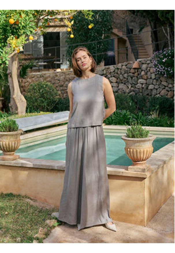 Kaffe Spodnie palazzo Allie 10508761 Szary Relaxed Fit. Kolor: szary. Materiał: syntetyk