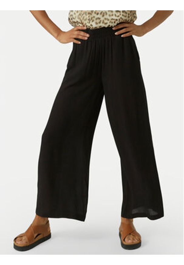 Vero Moda Spodnie palazzo Menny 10282478 Czarny Wide Leg. Kolor: czarny. Materiał: wiskoza