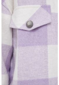 only - Only koszula z domieszką wełny kolor fioletowy relaxed. Kolor: fioletowy. Materiał: wełna. Długość rękawa: długi rękaw. Długość: długie #3