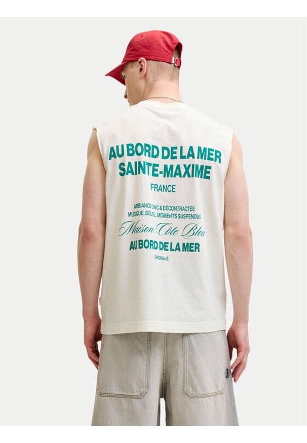 Jack & Jones Tank top Cassis 12295076 Biały Regular Fit. Kolor: biały. Materiał: bawełna