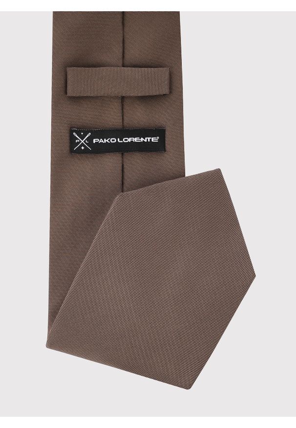 Pako Lorente - Brązowy krawat męski. Kolor: brązowy. Materiał: poliester. Wzór: gładki