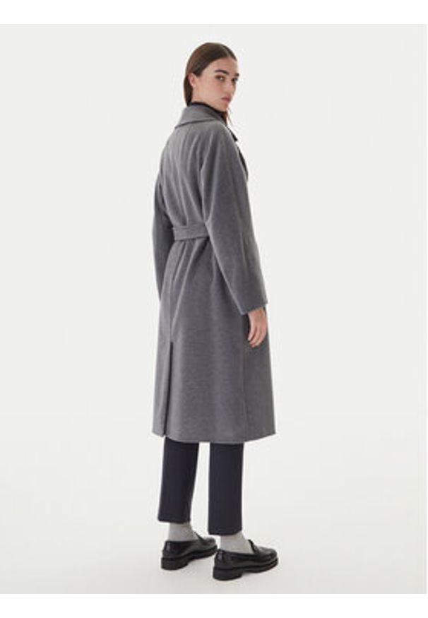 Weekend Max Mara Płaszcz wełniany Resina 2525016102 Szary Regular Fit. Kolor: szary. Materiał: wełna