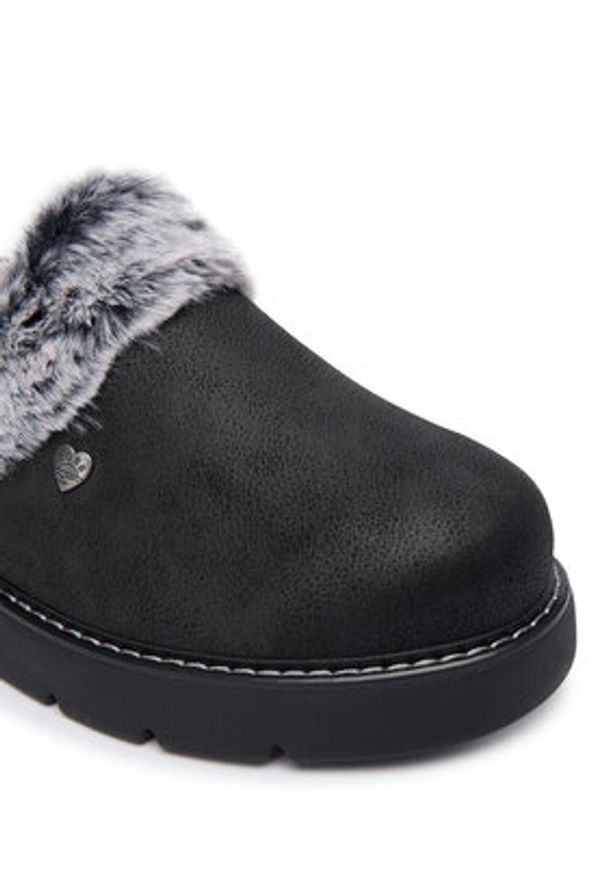 skechers - Skechers Kapcie Keepsakes Lite 114762/BBK Czarny. Kolor: czarny. Materiał: skóra