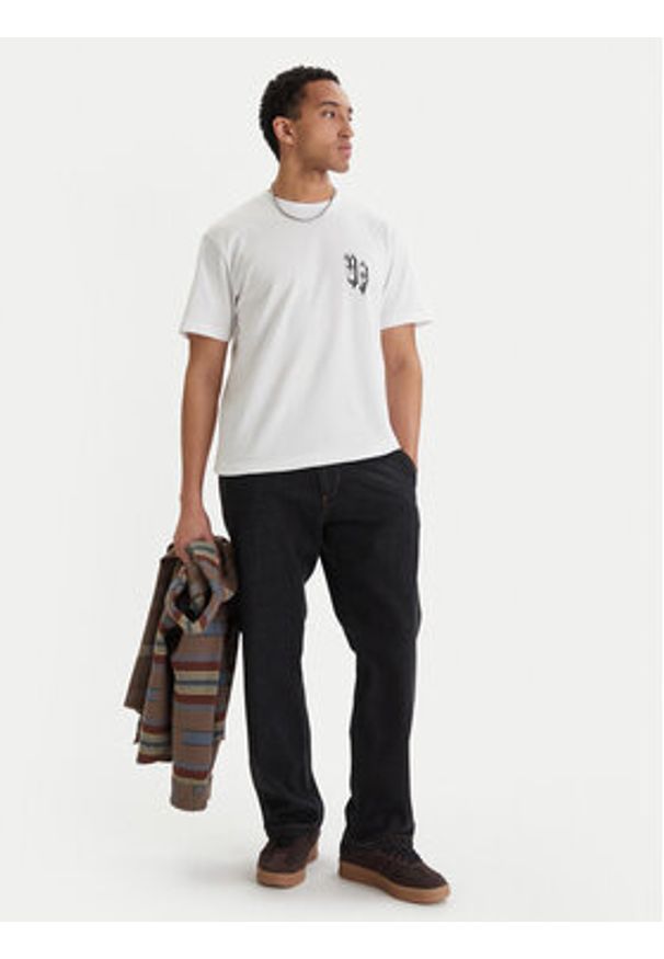 RVCA T-Shirt Double Trouble EVYZT00289 Biały Relaxed Fit. Kolor: biały. Materiał: bawełna