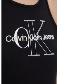 Calvin Klein Jeans top bawełniany J20J218253.PPYY kolor czarny. Kolor: czarny. Materiał: bawełna. Wzór: aplikacja #4