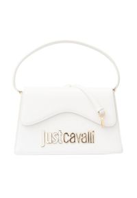 Just Cavalli - JUST CAVALLI Biała torebka Range B Metal Lettering. Kolor: biały. Materiał: skórzane #3