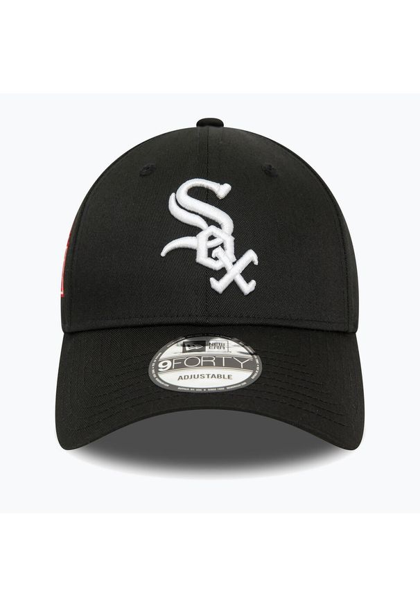 Czapka z daszkiem męska New Era Patch 9Forty Chicago White Sox. Kolor: czarny. Styl: sportowy
