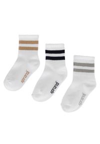 Sprandi Zestaw 3 par wysokich skarpet dziecięcych 0KB-001-SS25 (3-PACK) Biały. Kolor: biały. Materiał: materiał, bawełna