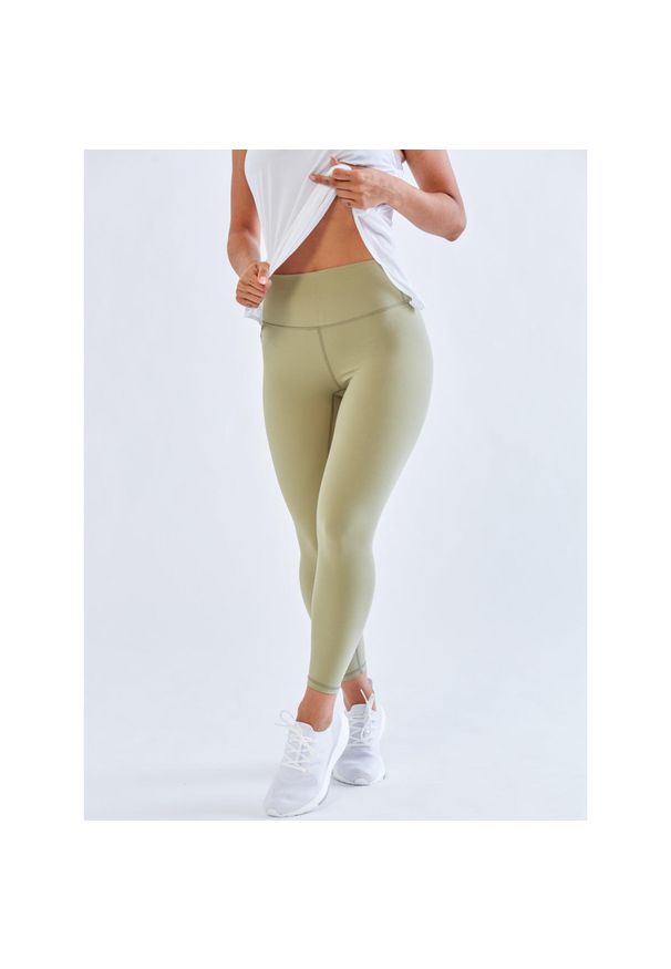 BESHAPED - Legginsy Fitness Damskie BeShaped Pastel B. Bezszwowe. Kolor: zielony. Sport: fitness