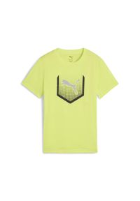 Puma - Młodzieżowa koszulka Active Sports z grafiką PUMA Lemon Sherbert Yellow. Kolor: żółty. Materiał: guma. Wzór: nadruk